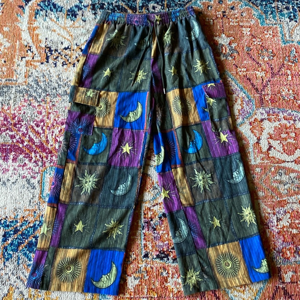 Patchwork BoHo pants- large-